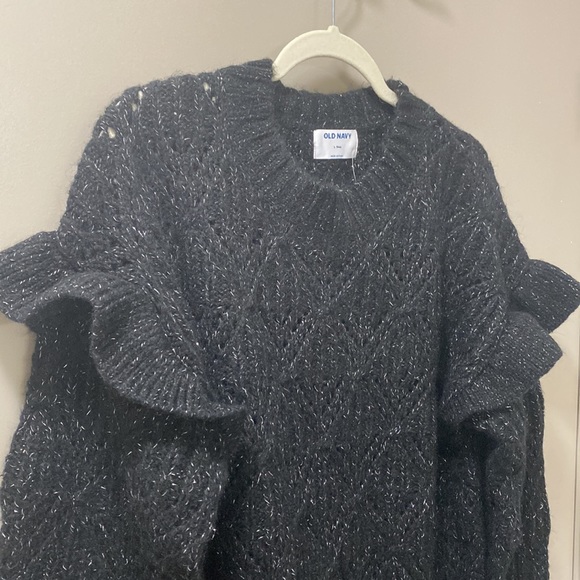 NWT Old Navy Ruffle-Trim Metallic Pointelle-Knit
Sweater - Picture 4 of 6